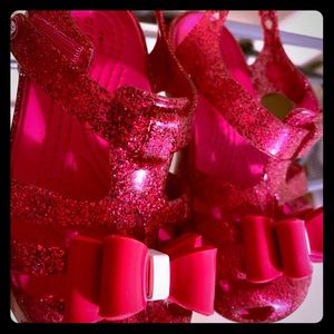 Candy Pink Crocs sandals- Isabella bows model